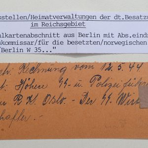 DER REICHSKOMMISSAR FÜR DIE BESETZTEN NORWEGISCHEN GEBIETE SS-betalingskort. (1944).