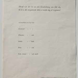 SS-brevark. Den Norske Legion.