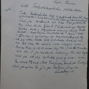 Ilebu personopplysninger. A4 format brev. Håndskrevet av Arne Skatveit.