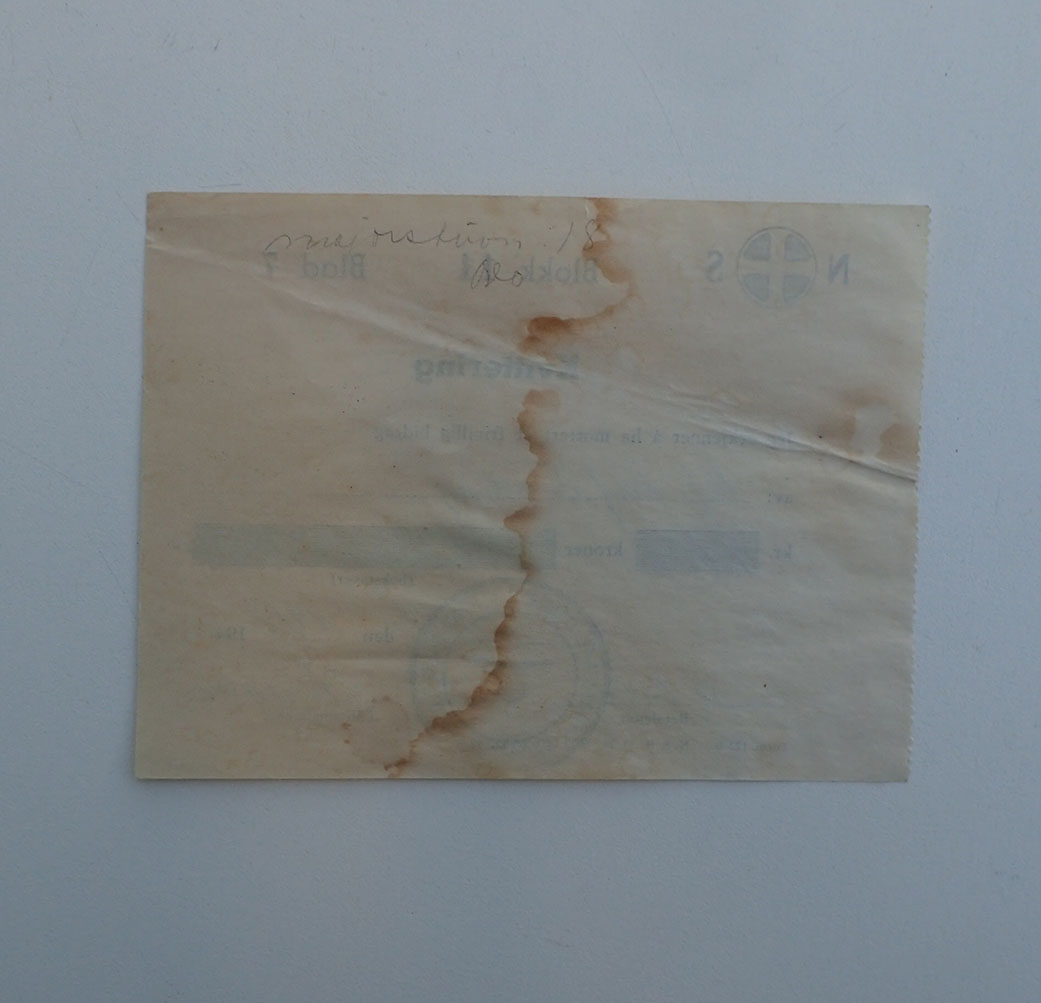 NS Kvittering for mottatt kr. 100,- et frivillig bidrag. - Bilde 2