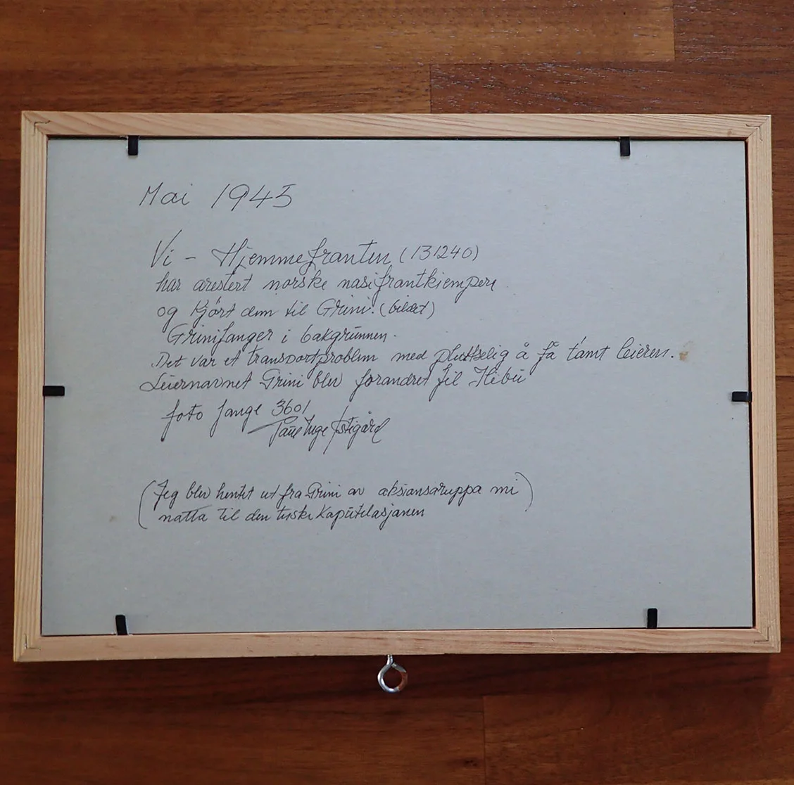 UNIK fange-samling tilhørende Paul Inge Østigård. - Kjempet mot tyskerne april 1940, illegale våpen, Grini - klarte nesten å rømme, Fornebu fangeleir så hjemmefronten. - Bilde 34