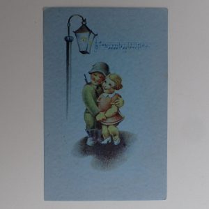 Morsomt tysk postkort trykket i farver.