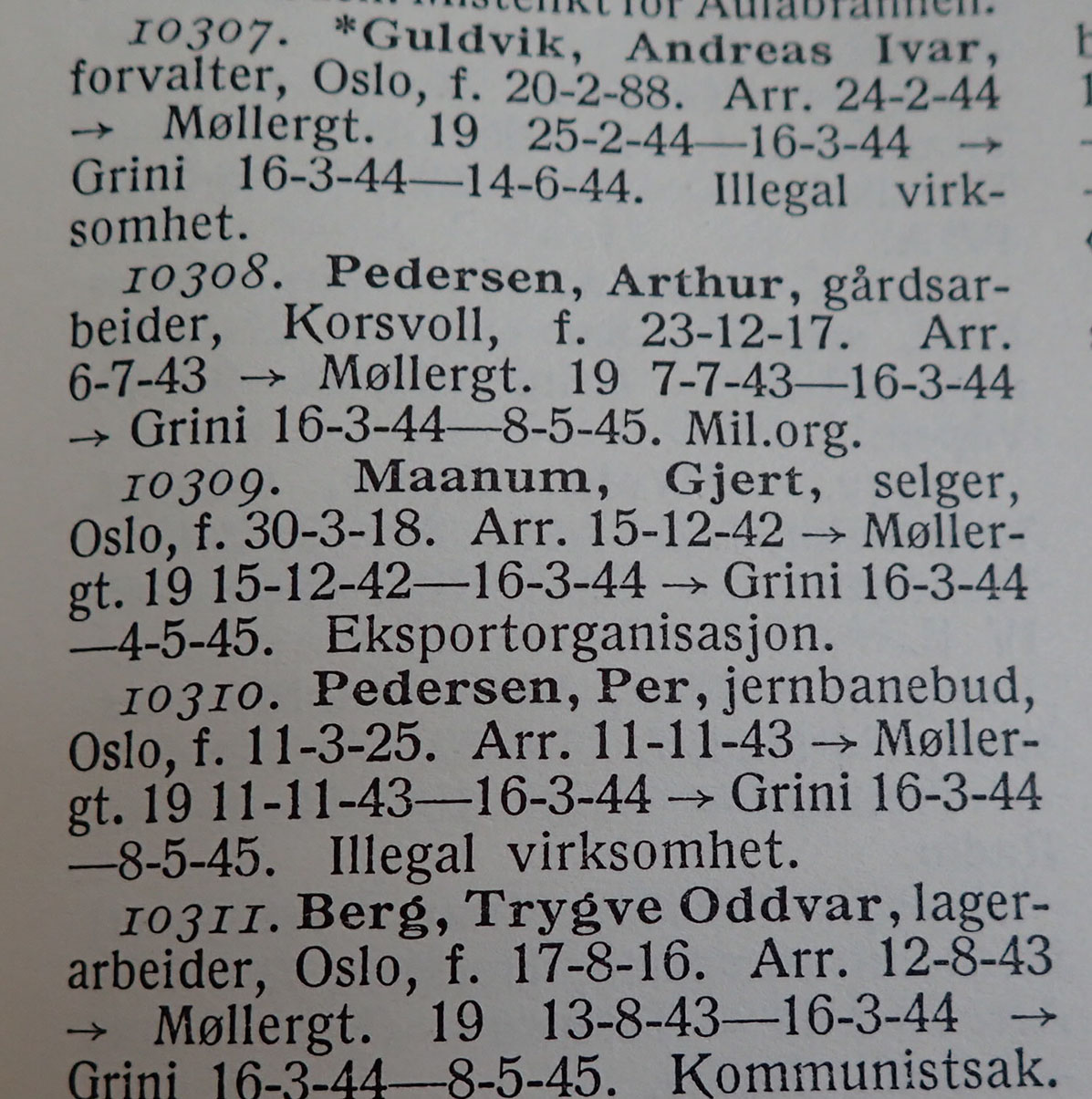UNIK fange-samling tilhørende Paul Inge Østigård. - Kjempet mot tyskerne april 1940, illegale våpen, Grini - klarte nesten å rømme, Fornebu fangeleir så hjemmefronten. - Bilde 38